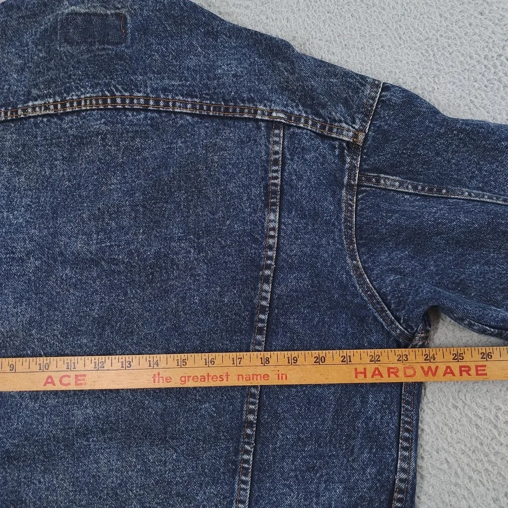 Vintage Levi's Denim Trucker Jacket Mens Large Stonewash Made in USA 90s 71548 - Picture 12 of 16